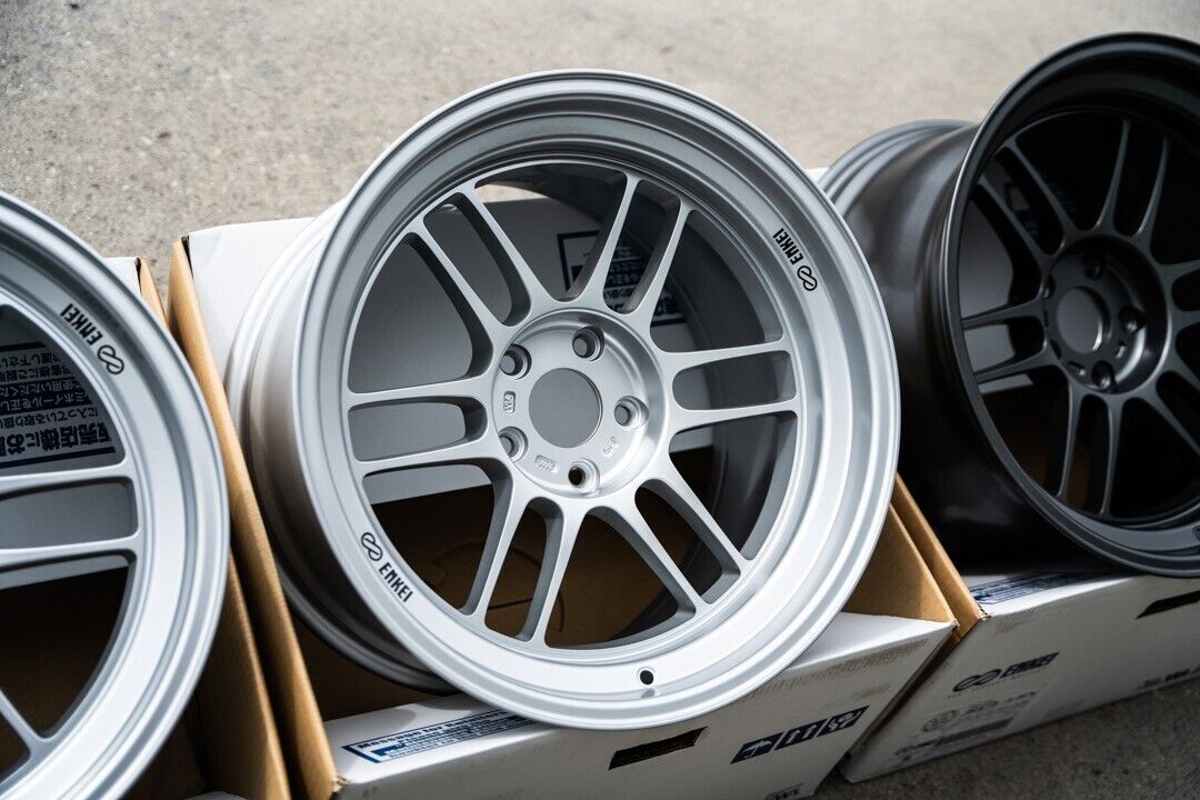 Enkei RPF1RS 18x10.5 10 5x114.3 F1 Silver Set of 4 Evo X R33 Enkei RPF1RS 18x10.5 10 5x114.3 F1 Silver Set of 4 Evo X R33