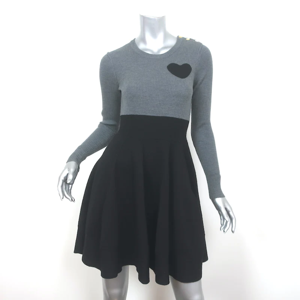 sonia rykiel knit dress by Sonia Long Sleeve Sweater Black & Gray Size Small two tone Dress