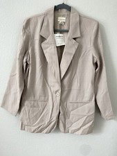 Jaclyn Smith Womens Beige One Button Lining Blazer Jacket Sz 10 NWT