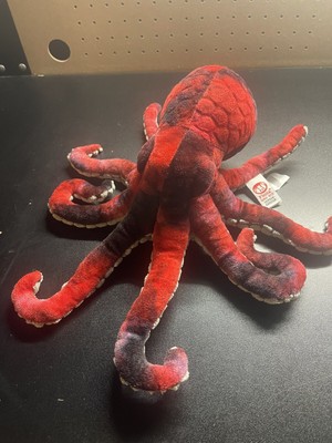 Fiesta Red/Black Octopus Squid Plush Ocean Sea Life Stuffed Animal Realistic-B3