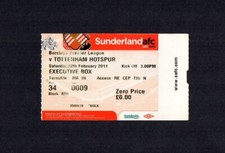 2010/11 SUNDERLAND v TOTTENHAM HOTSPUR EXECUTIVE BOX 1-2 PREMIER LEAGUE SPURS