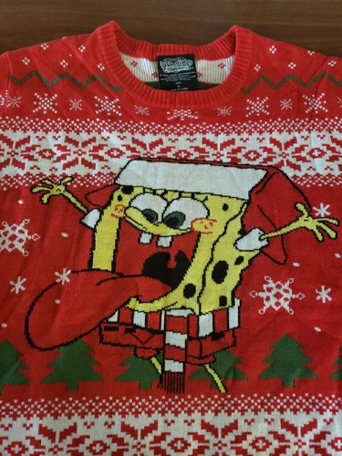 NWOT Sponge Bob Square Pants Ugly Christmas Sweater  size M