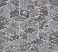 Tapete Vlies 3D Quadrate Grafisch Dunkelgrau Metallic 37863-3 (4,09€/1Qm)