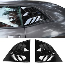 Side Rear Window Scoop Vent Louvers Cover Quarter For Dodge Challenger 10 Black