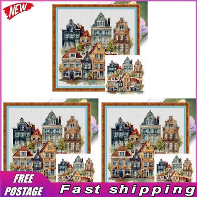 Full Embroidery Eco-cotton Thread 18CT Printed House Cross Stitch Kit 40x40cm