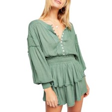 Free People Endless Summer Romy Mini Dress Green Size M