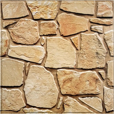 10 Sheets Fieldstone 3D PVC Wall Panels Peel and Stick Brown Faux Fieldstone New