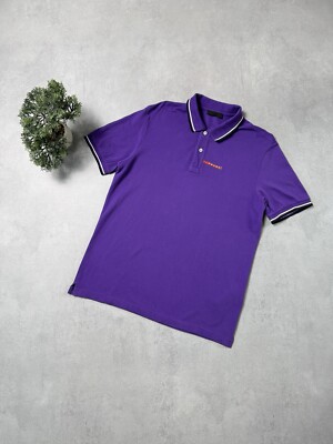 Prada Red Tab Polo T Shirt Putrple Size L Men 