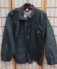 Carhartt Mens Heavy Duty Rain Coat Large Pockets C64GRN Size 2XL Good Condition