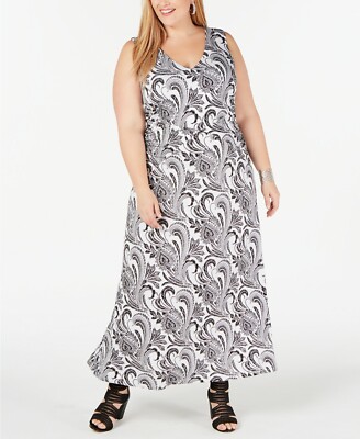 INC International Concepts Plus Size Printed Maxi Dress Romantic