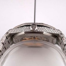 Audemars Piguet Royal Oak 41mm Mens Steel Watch Iced Out 25ct Diamonds 15400ST 8