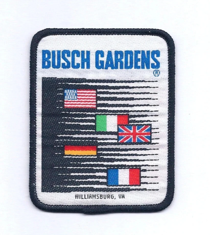 Vintage Busch Gardens Williamsburg Virginia with Flags Trade Mark Patch