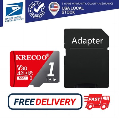 KRECOO 256GB 1TB SD Card SDHC HD Memory Card Class 4 for Digital Cameras Video