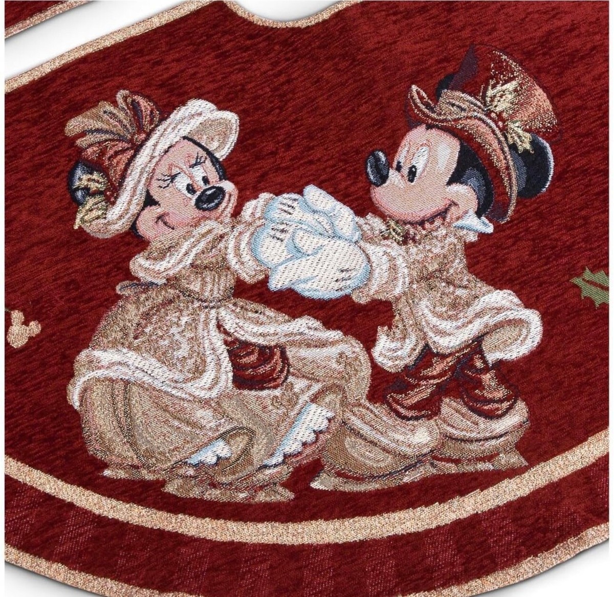 Disney Park Mickey Minnie Mouse Victorian Tapestry Christmas