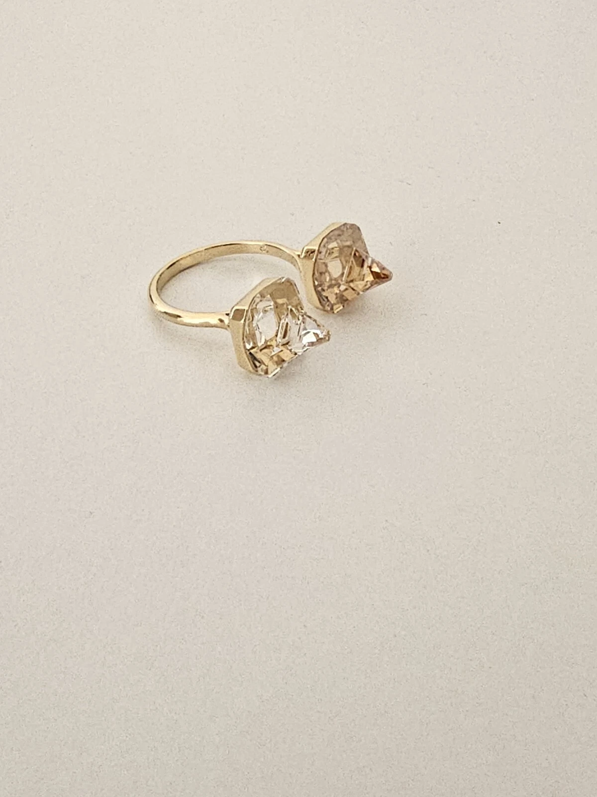 Misura 60 Anello aperto in ortice Swarovski tono oro