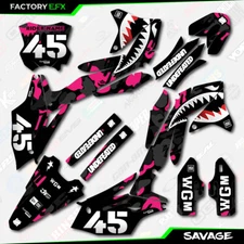 Black & Pink Savage Camo Graphics Kit fits 16-18 Kawasaki KXF450 KX450F  Decals