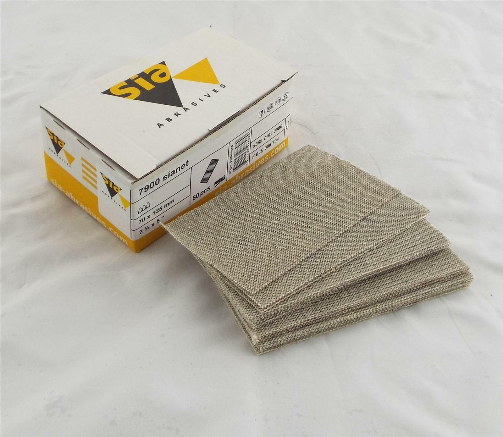 SIA Abrasives Sanding Strips 70 x 125mm P120 Grit Pack Of 50 Long Bed Hook Loop