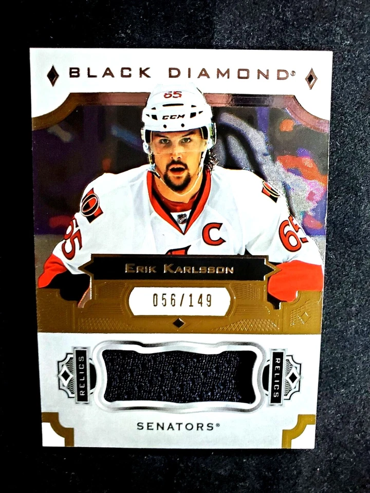 2017-18 Upper Deck Black Diamond Erik Karlsson Jersey Relic /149 Clean #BDB-EK - Image 4 of 4