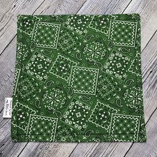 EDC HANK W/MICROFIBER BACK 8  - GREEN BANDANA DESIGN HANDKERCHIEF