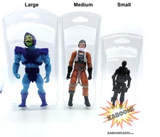 Small Medium Large curved clamshell action figure display cases GI Joe Star Wars