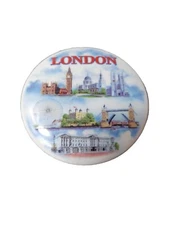 VTG  London TOURIST  TRINKET BOX Great British Pottery  Replacement Gift 1×3"