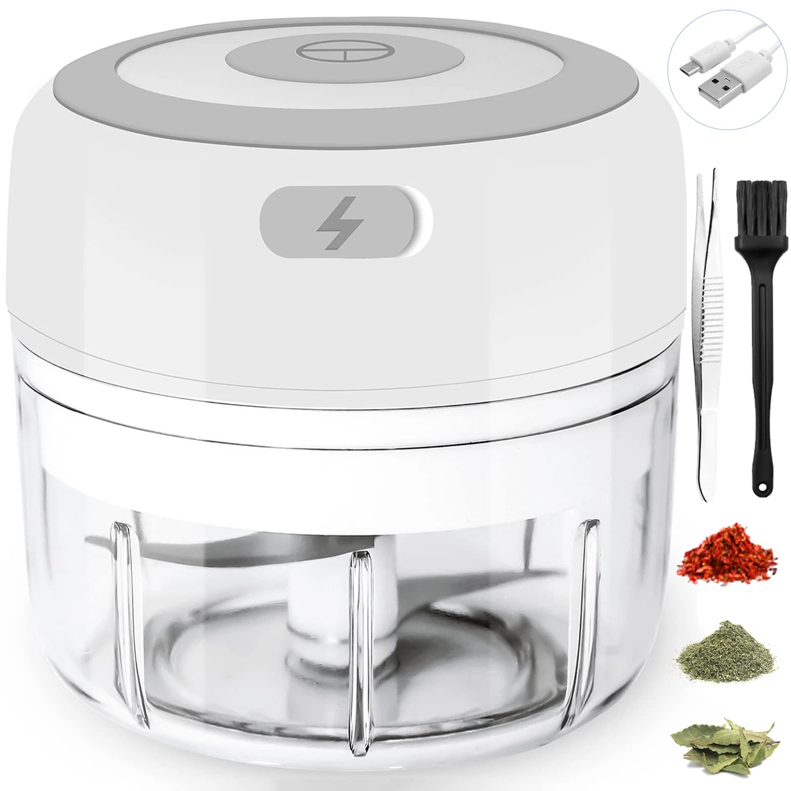 Electric Herb Grinder Portable Food Chopper for Spices Garlic Herbs