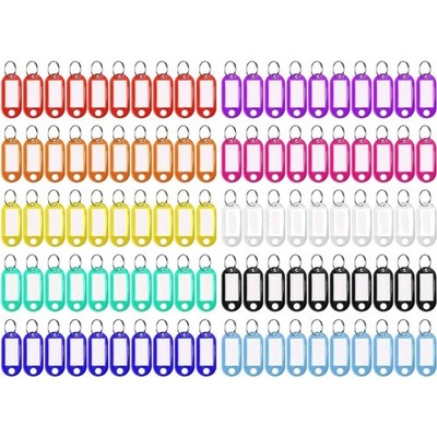 100 Stück Schlüsselanhänger Beschriftbar in 10 Farben,  und Langlebig