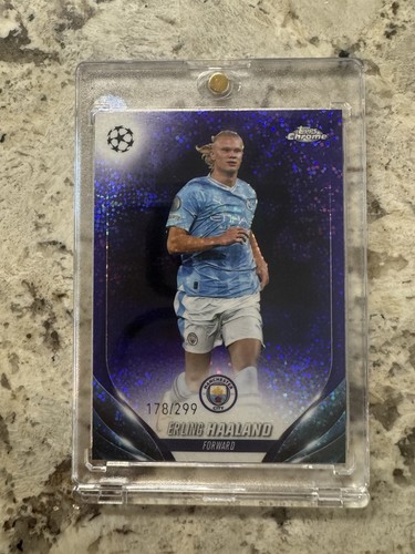 2023-24 Topps Chrome UCC Man City Erling Haaland Purple Speckle /299