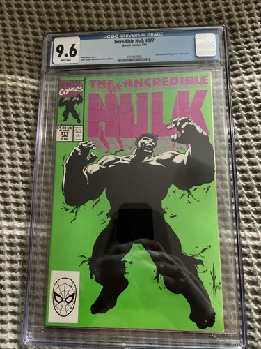 THE INCREDIBLE HULK #377A~CGC 9.6 WHITE PAGES~BRAND NEW SLAB!~1/91~MARVEL COMICS