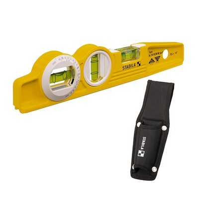 Stabila 16670/0 25 cm Torpedo Type 81 SV REM W360 Spirit Level With Bag - Yel...
