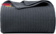 Bed  Bath Home Premium 100 Cotton Waffle Weave Blanket King Size   Soft Breath