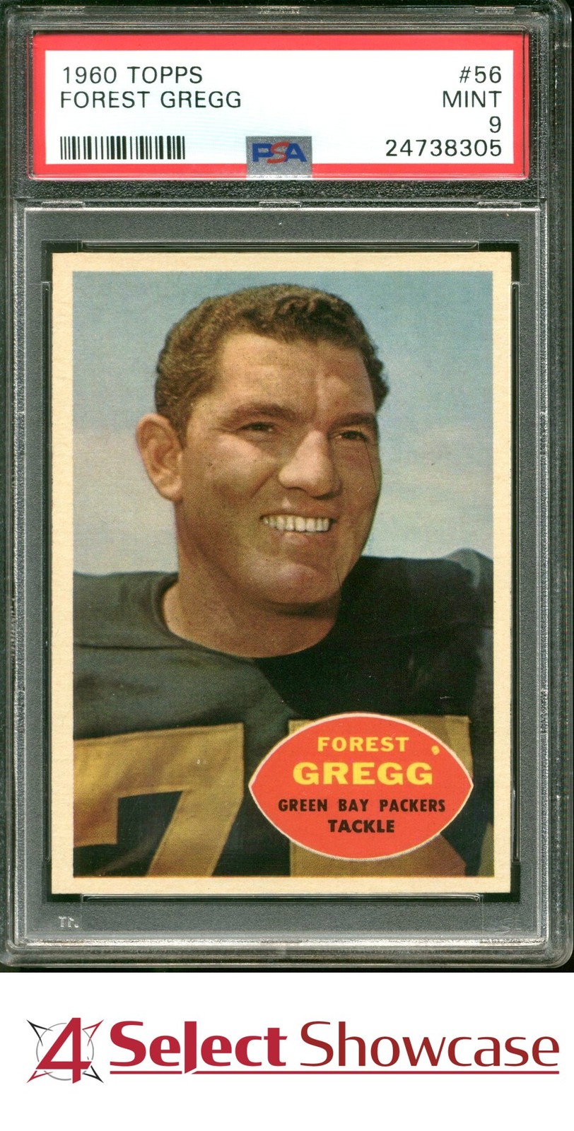 1960 TOPPS #56 FORREST FOREST GREGG RC PACKERS HOF PSA 9