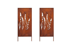 EDELROST SICHTSCHUTZ 2x GARTEN DEKO GRASHALME 120x50CM DECORATIVE ABDECKUNG ROST