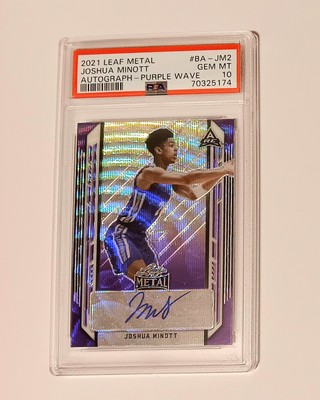 Josh Minott - PSA 10 AUTO #/25 - 2021 Leaf Metal Rookie Joshua - PURPLE WAVE