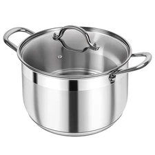 STOCK POT Stainless Steel Stockpot with Lid for Cooking 12-Quart KIRECOO