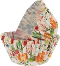 Wildflowers Print Decorative Baking Cups - Patterned Paper Liners for Cupcakes, 