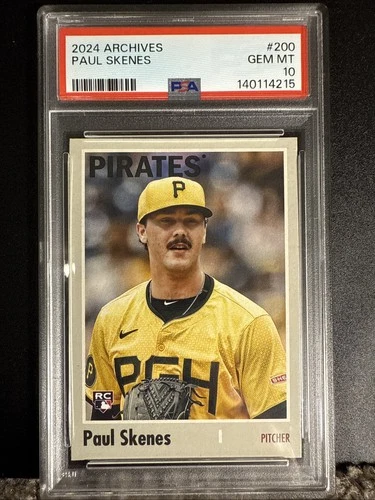 Pirates - 2024 Topps Archives - 1970 Topps Paul Skenes RC - PSA 10 GEM MT