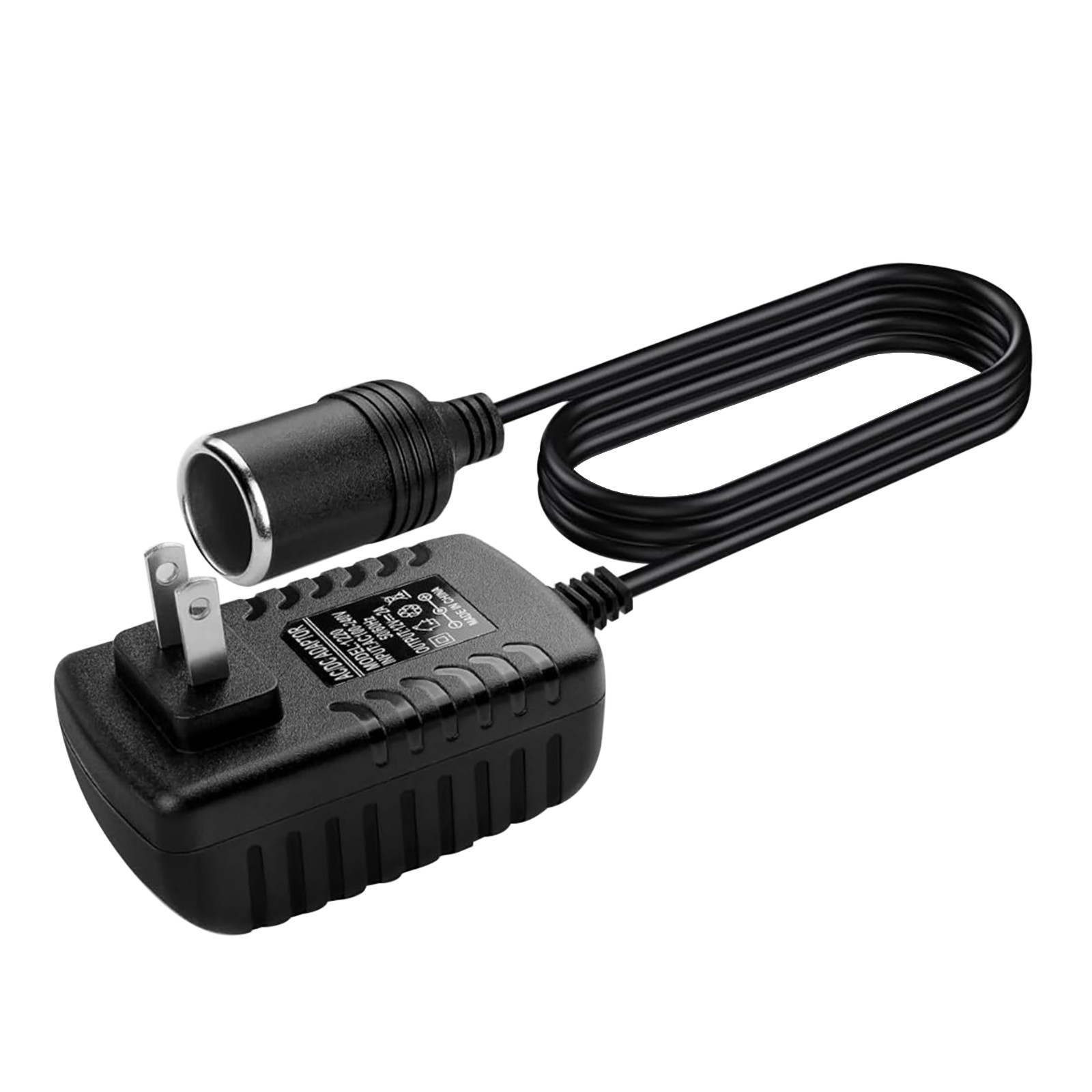 12V-2A Standard US 2-Pins Plug Car Cigarette Lighter Converter Socket Adapter