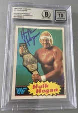 HULK HOGAN SIGNED CARD 1985 TOPPS AUTOGRAPHED BAS BECKETT AUTHENTIC  10 AUT0