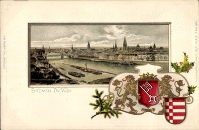 Präge Passepartout Litho Hansestadt Bremen, Gesamtansicht - 4914530
