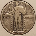 1928 Standing Liberty Quarter Full Date F/VF 90% Silver US Coin
