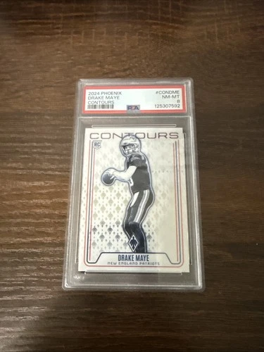 2024 Panini Phoenix Drake Maye Rookie Contours Insert Card! PSA 8!