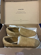Vince Warren Suede Slip-On Sneakers Honey Brown Women Size 8 NEW Luxury