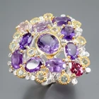 Jewellery Natural Amethyst Ring 925 Sterling Silver Size 7 /R463072