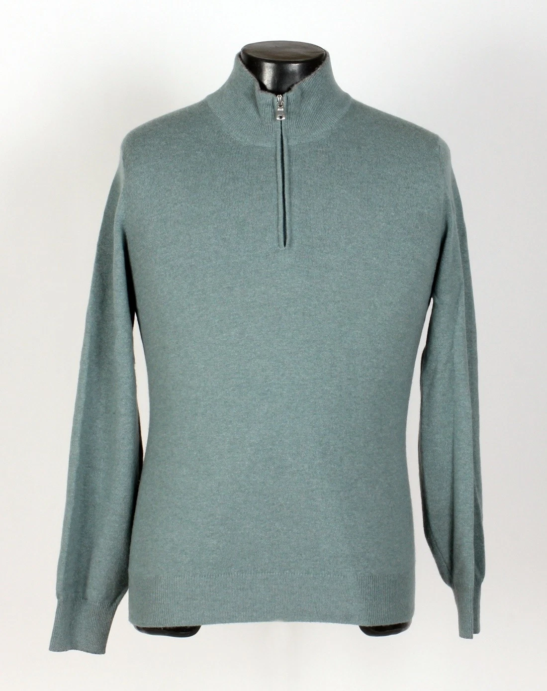 Brunello Cucinelli — Brunello Cucinelli 100% Cashmere 1/2 Zip Sweater - Green - S - $1550 Retail