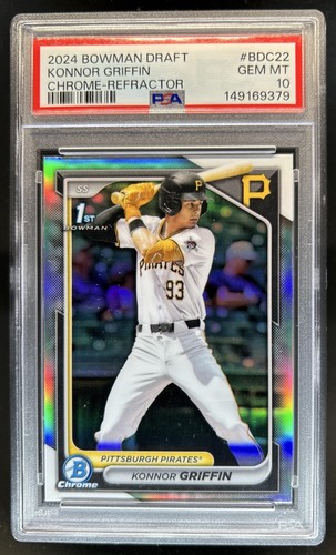 2024 Bowman Draft Konnor Griffin Chrome Refractor 1st #BDC-22 Pirates PSA 10 - Picture 1 of 2