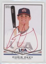 2011 Topps USA Baseball Team Auto Red Ink 34/99 Chris Okey #USA-A59 Auto 1h1
