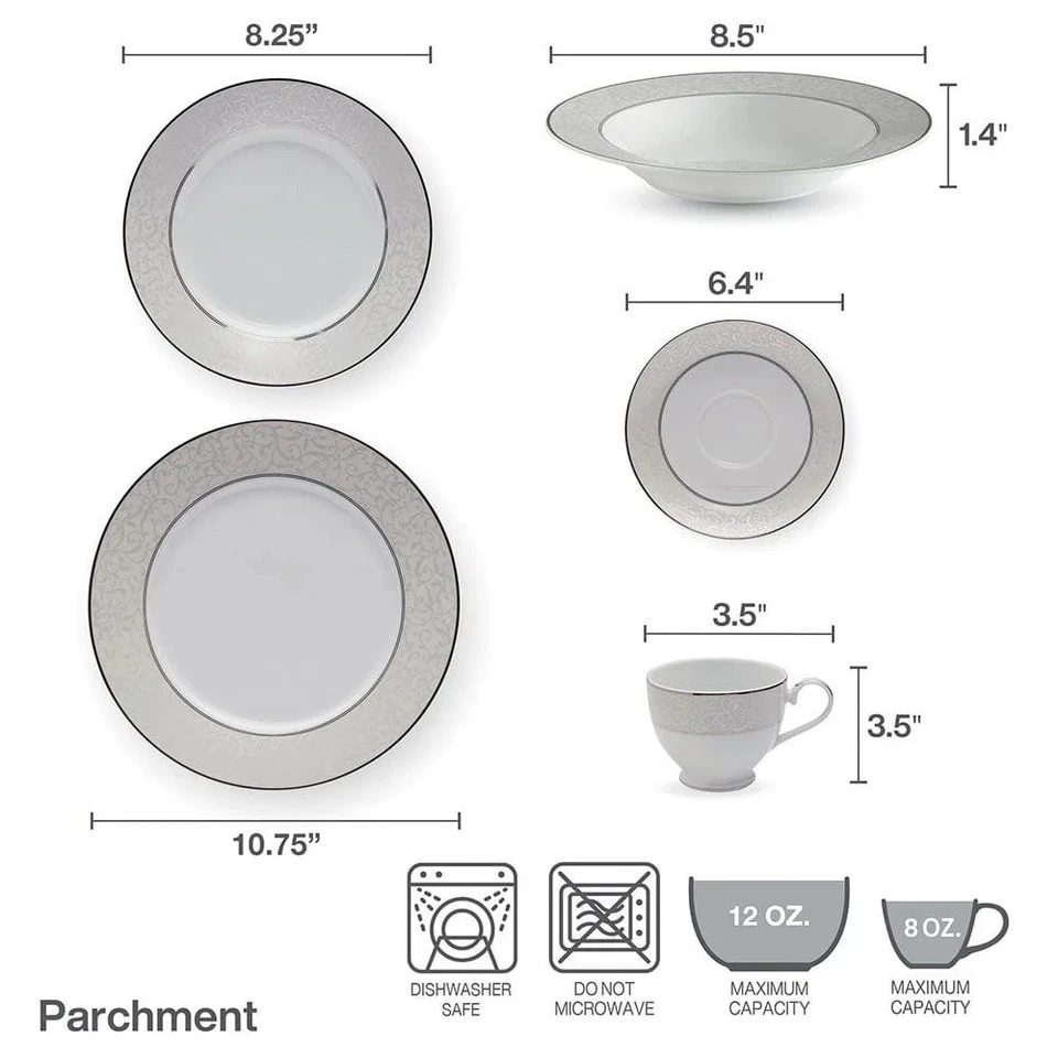 Mikasa Parchment 40 Pc. Dinnerware Set, Service for 8, China Set - Image 4 of 4