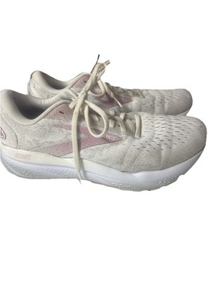 Brooks Ghost Women s 9 Running Shoes White Pink Mesh Cushioned Trainer Sneakers