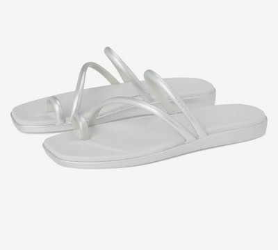 Crocs Miami Metallic Toe Loop Flat Sandal Open Toe Strappy Slip On Womens Size 8